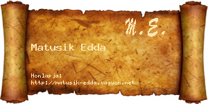 Matusik Edda névjegykártya